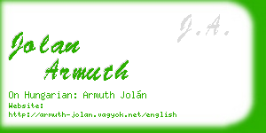 jolan armuth business card
